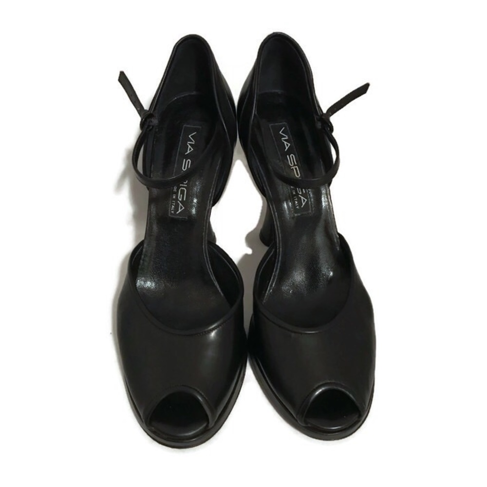 Via Spiga 40s Style Leather Peep Toe Shoes NEW